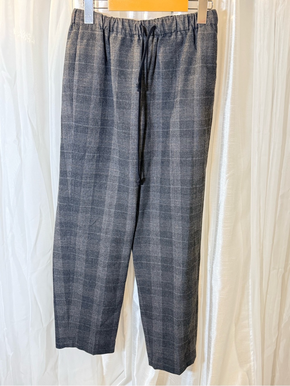 Babaton Gray Plaid Drawstring Trousers interview and office wear